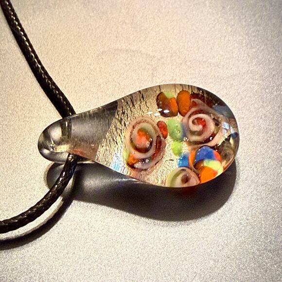 Unique & Colorful Dimensional Artisan Glass Pendant - Picture 5 of 8